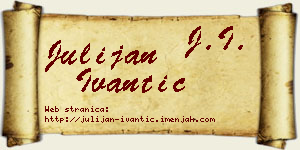 Julijan Ivantić vizit kartica
